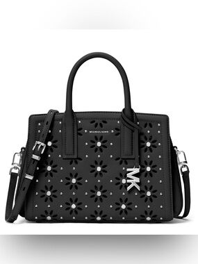 New Women's Authentic Michael Kors
Small Satchel Handbag Purse Black
Studded